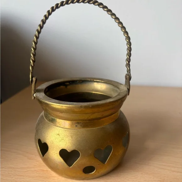 3 / $50 Vintage Brass Heart Lantern Candle Holder – Romantic Rustic Decor - Picture 4 of 6